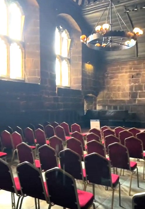 Inside picture of Chetham's Library Hall, were a Liberian is needed, with £53,000 Annual Salary.