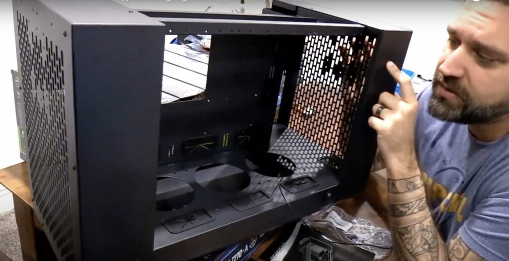 Video grab of Jason the successful crypto investor and influence building a mining rig.