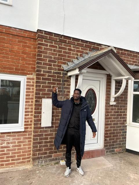 Tj Atkinson the landlord in front of one of his 15 homes which he acquired in just THREE years. 