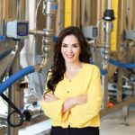 Christine Lewington in one of her yellow pea protein extraction factory.