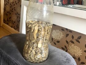 West Yorkshire man saves £5,000 by collecting £1 coins in a Coca-Cola bottle over four years. His TikTok video revealing the total goes viral with 1.6 million views.